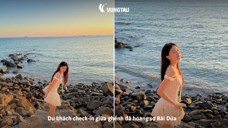 Du khách check-in giữa ghềnh đá hoang sơ Bãi Dứa