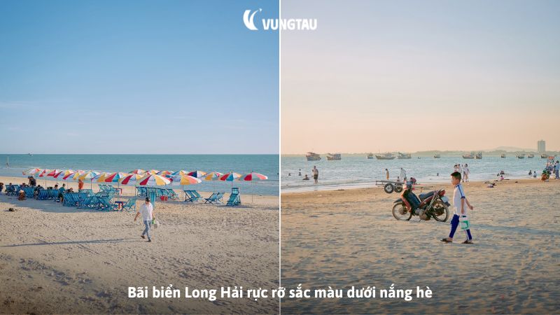 Bãi biển Long Hải rực rỡ sắc màu dưới nắng hè
