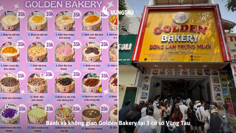 Bánh và không gian Golden Bakery tại 3 cơ sở Vũng Tàu