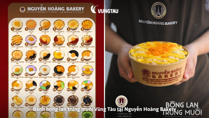 Bánh bông lan trứng muối Vũng Tàu tại Nguyễn Hoàng Bakery
