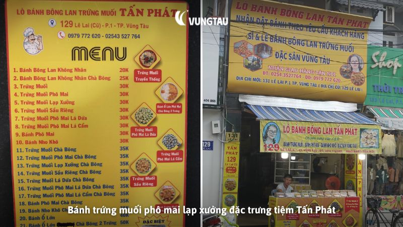 Bánh trứng muối phô mai lạp xưởng đặc trưng tiệm Tấn Phát