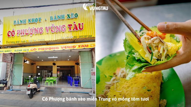 Cô Phượng bánh xèo miền Trung vỏ mỏng tôm tươi