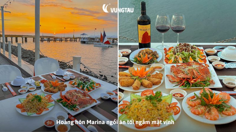 Hoàng hôn Marina ngồi ăn tối ngắm mặt vịnh