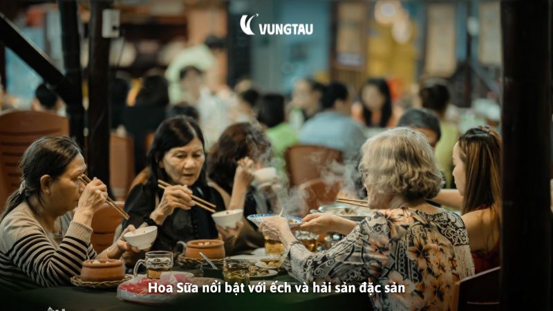 Hoa Sữa nổi bật với ếch và hải sản đặc sản