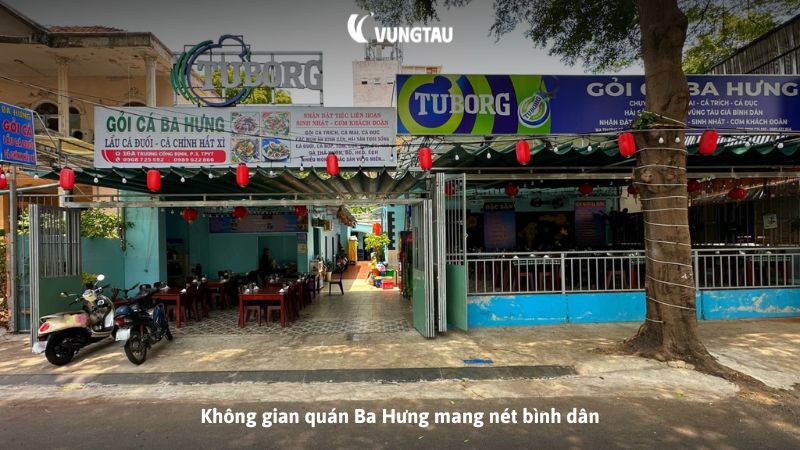 Không gian quán Ba Hưng mang nét bình dân