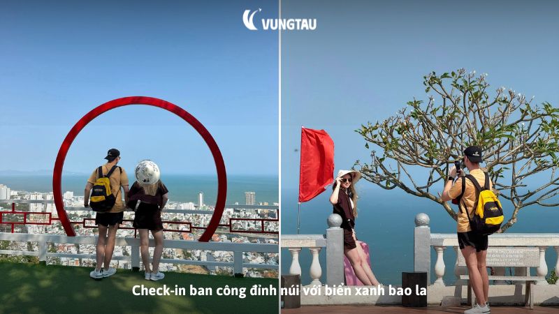 Check-in ban công đỉnh núi với biển xanh bao la