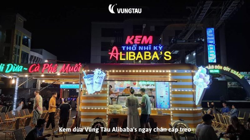 Kem dừa Vũng Tàu Alibaba's ngay chân cáp treo
