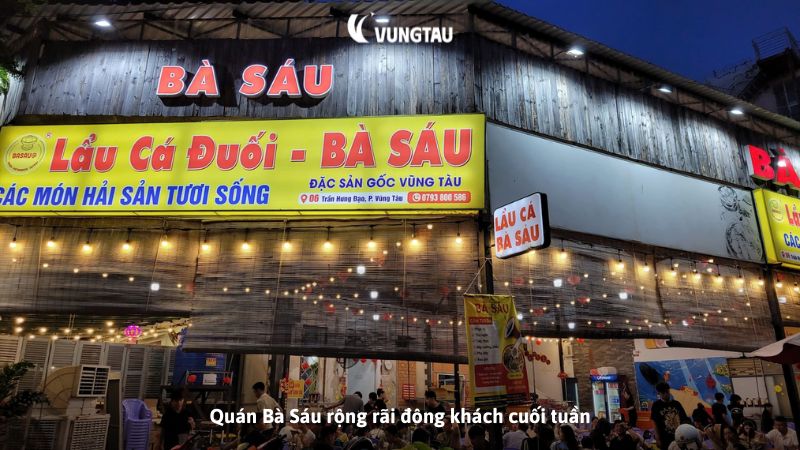 Quán Bà Sáu rộng rãi đông khách cuối tuần