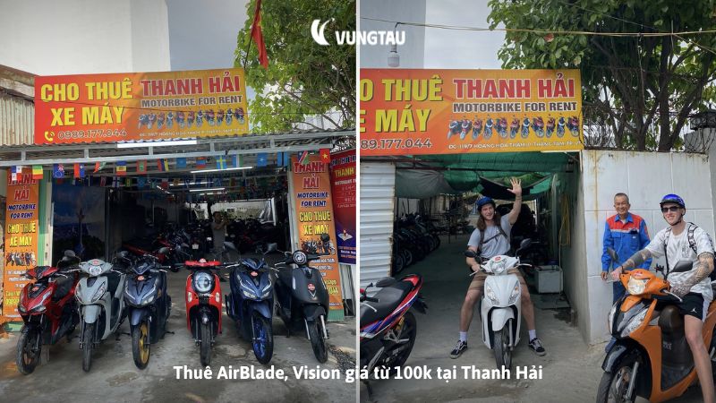 Thuê AirBlade, Vision giá từ 100k tại Thanh Hải 