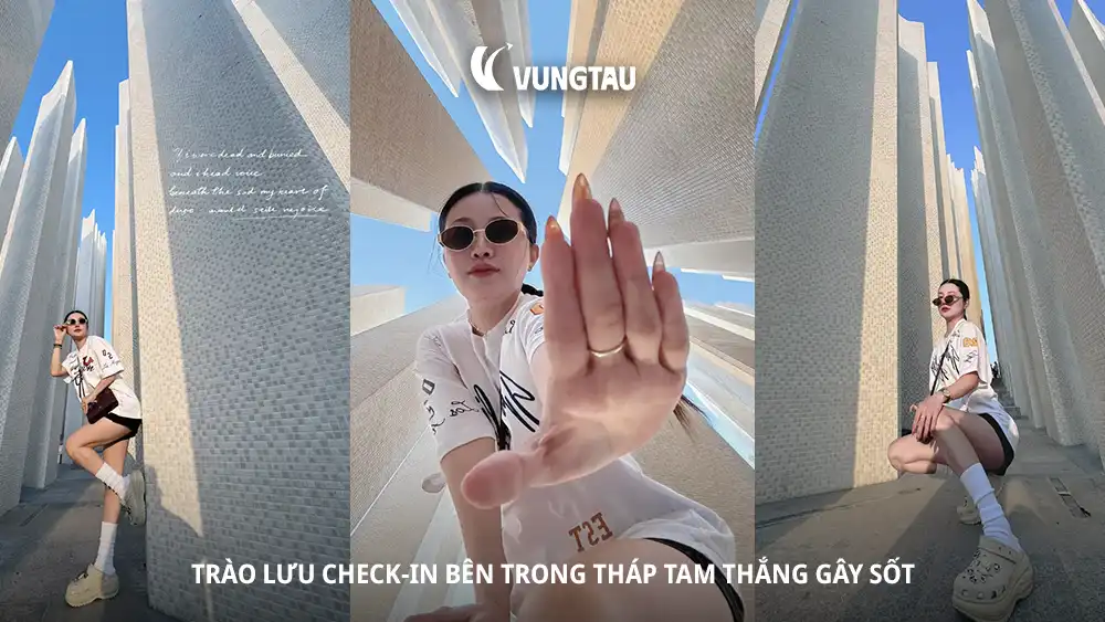 Trào lưu check-in bên trong tháp Tam Thắng gây sốt