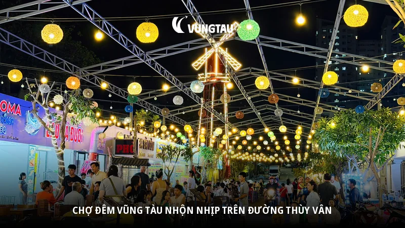 Chợ đêm Vũng Tàu nhộn nhịp trên đường Thùy Vân