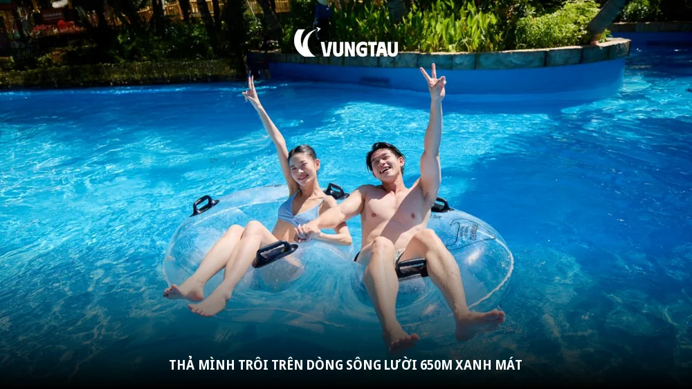 Thả mình trôi trên dòng sông lười 650m xanh mát