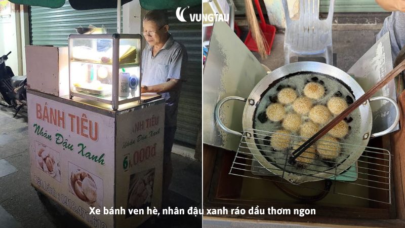 Xe bánh ven hè, nhân đậu xanh ráo dầu thơm ngon