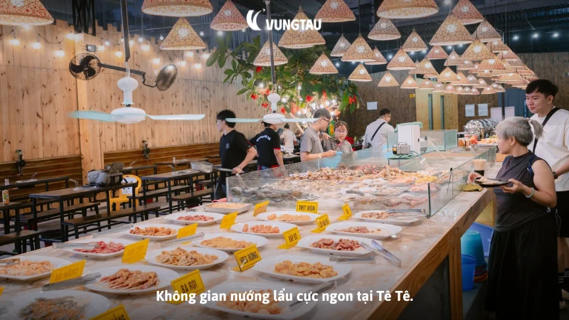 Không gian nướng lẩu cực ngon tại Tê Tê.