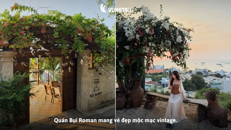 Quán Bụi Roman mang vẻ đẹp mộc mạc vintage.