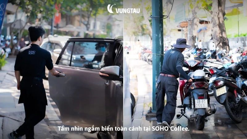 Tầm nhìn ngắm biển toàn cảnh tại SOHO Coffee.