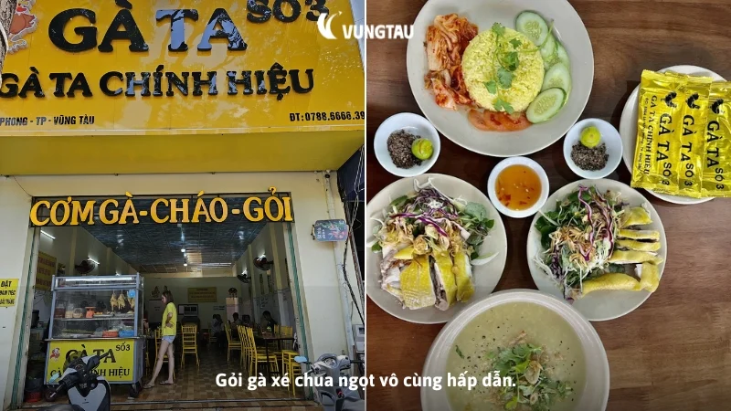 Gỏi gà xé chua ngọt vô cùng hấp dẫn.
