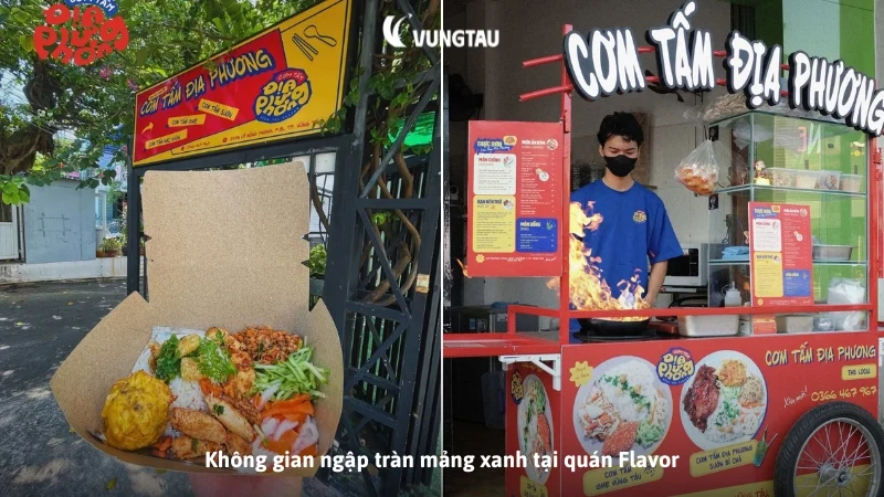 Không gian ngập tràn mảng xanh tại quán Flavor