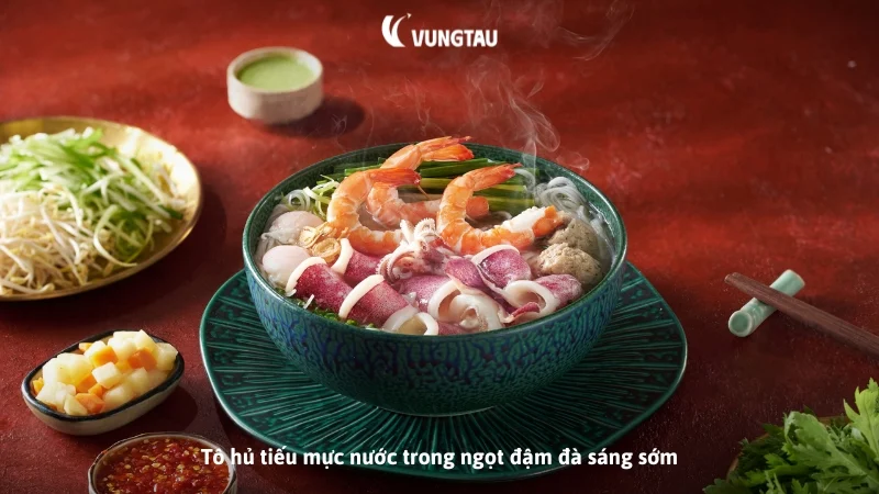 Tô hủ tiếu mực nước trong ngọt đậm đà sáng sớm