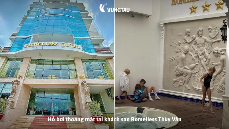 Hồ bơi thoáng mát tại khách sạn Romeliess Thùy Vân