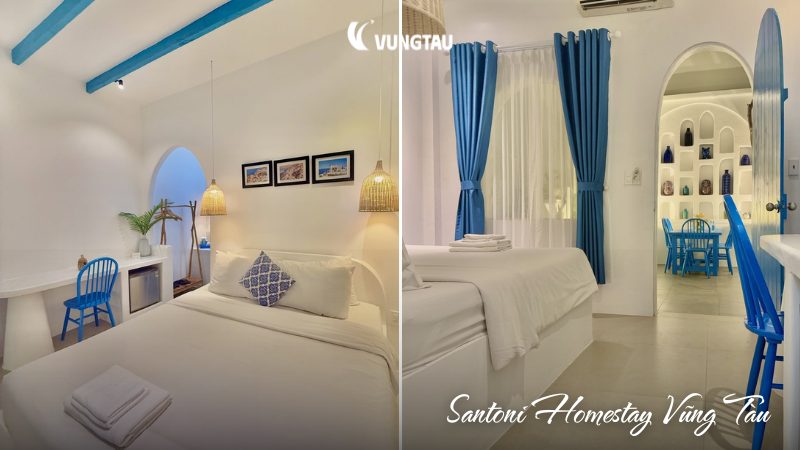 Không gian phong cách Địa Trung Hải tại Santoni Homestay