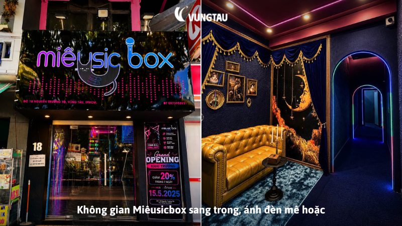 Không gian Miêusicbox sang trọng, ánh đèn mê hoặc